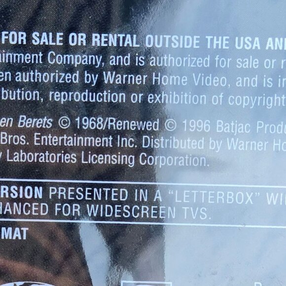 The Green Berets DVD John Wayne Vietnam War Movie New Sealed 1996 - Picture 4 of 10